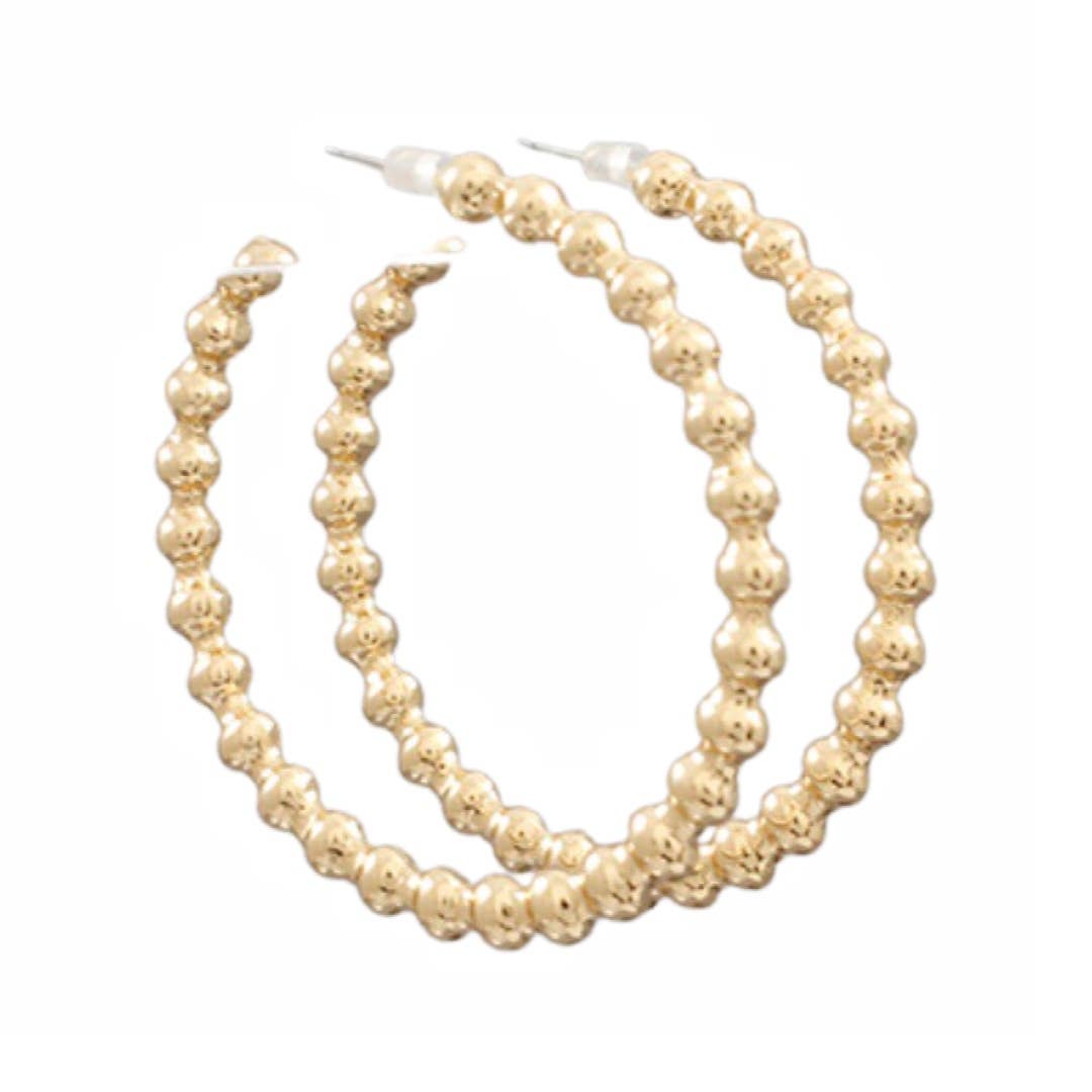 Pierce+Hide Gold Ball Hoop Earrings