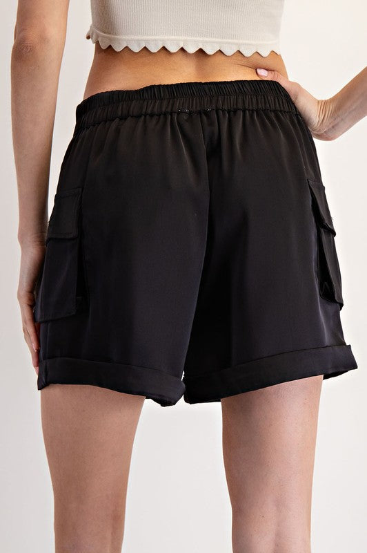 Satin Cargo Shorts