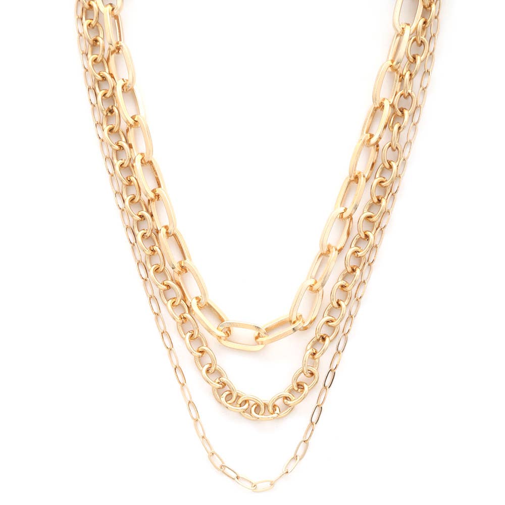 OVAL LINK LAYERED NECKLACE