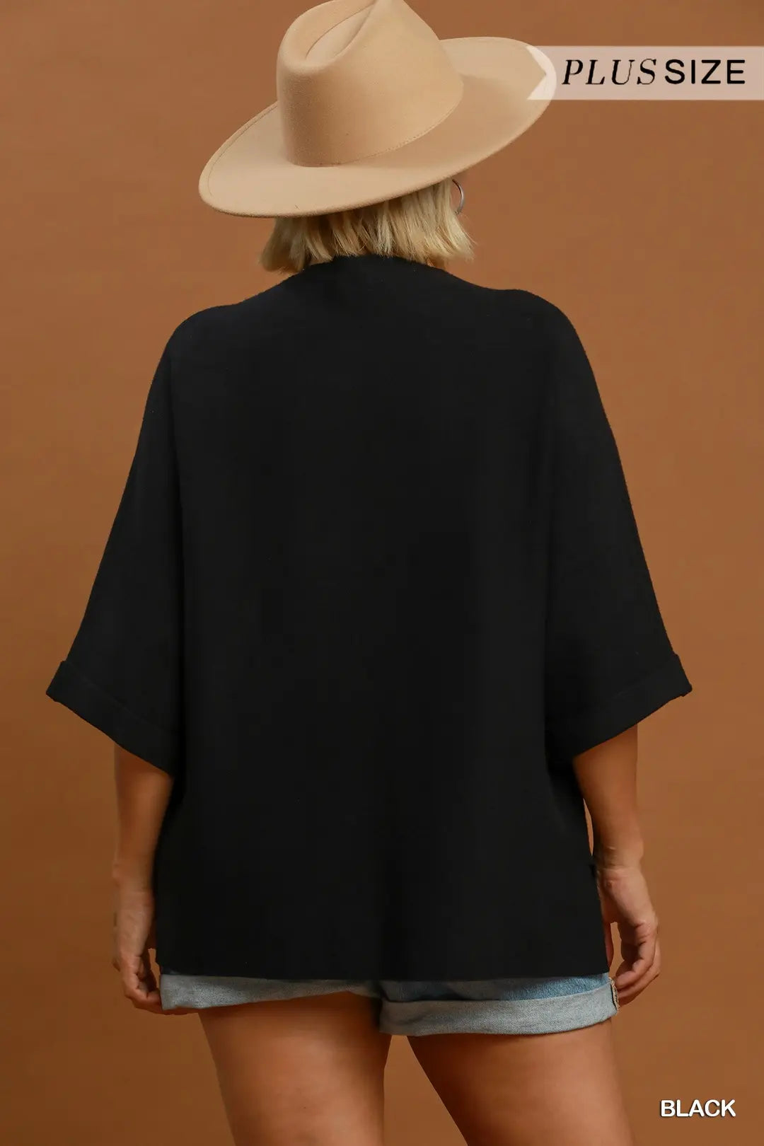 Mock Neck Dolman Sleeve Sweater Top