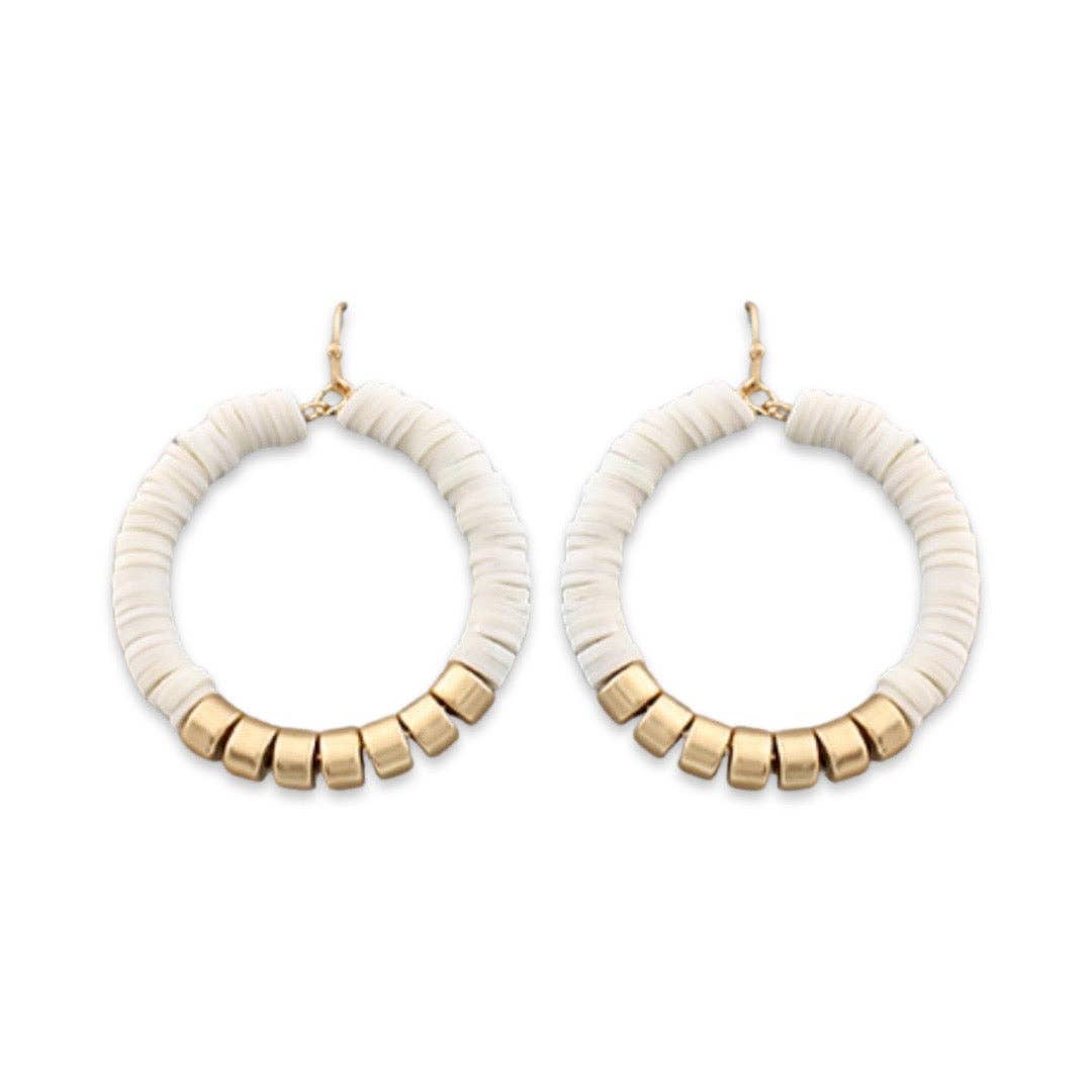 Pierce+Hide White + Gold Closed Circle Hoop