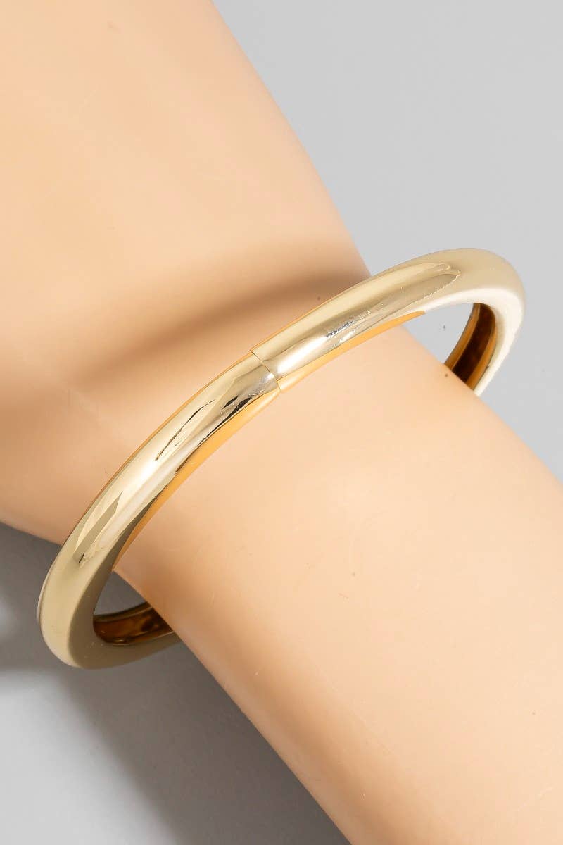 Stainless Steel Thin Hinge Bangle Bracelet