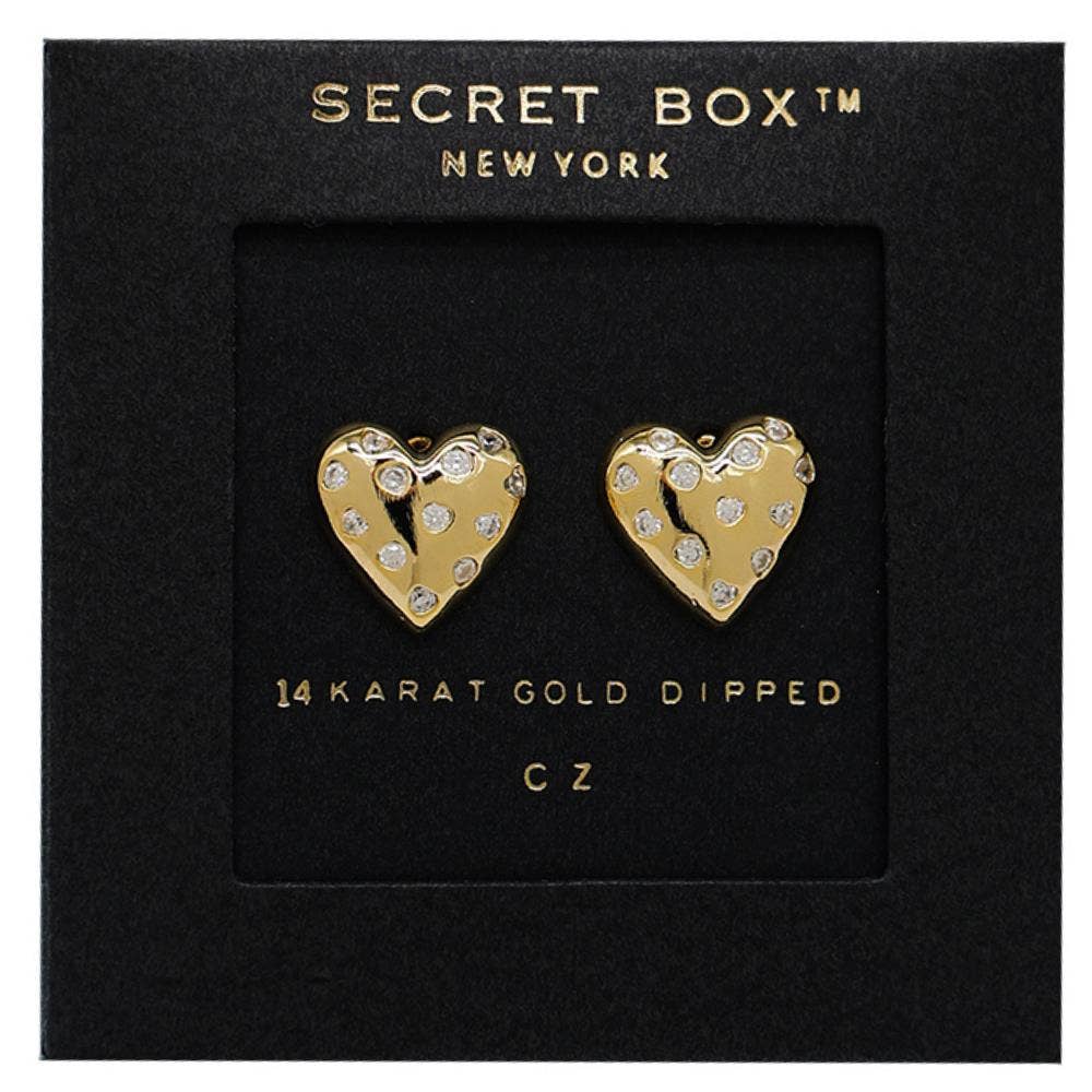 GOLD DIPPED HEART SHAPE EARRINGS