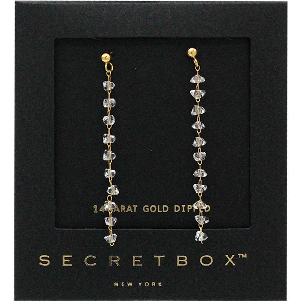 14K GOLD DIPPED GLASS BEAD EARRING