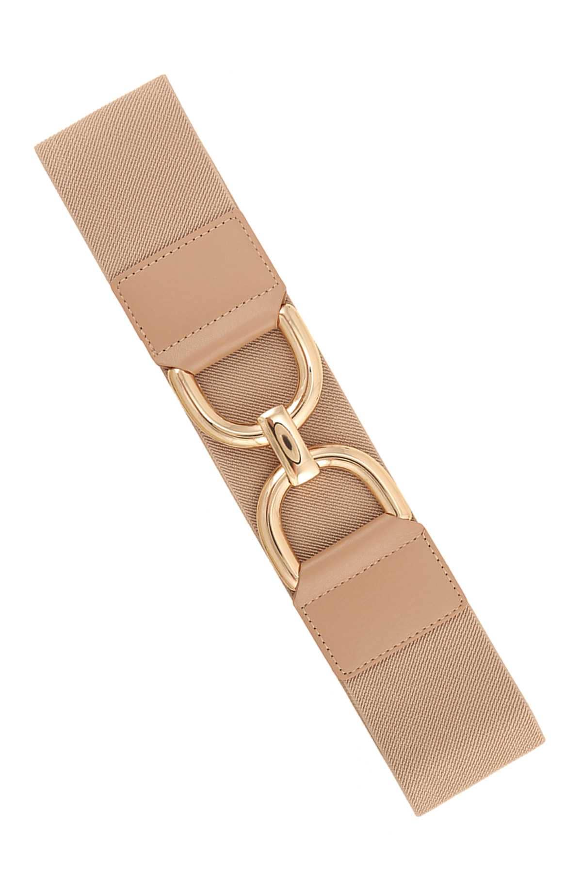 Double Half Circle Metal Buckle Elastic Belt 39