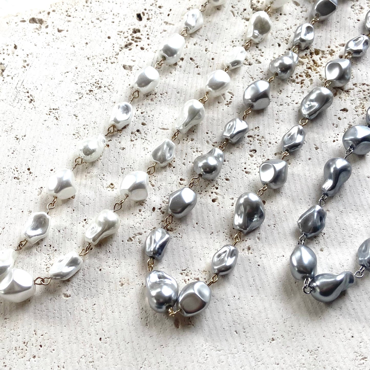 Baroque choker pearl necklace layering statement