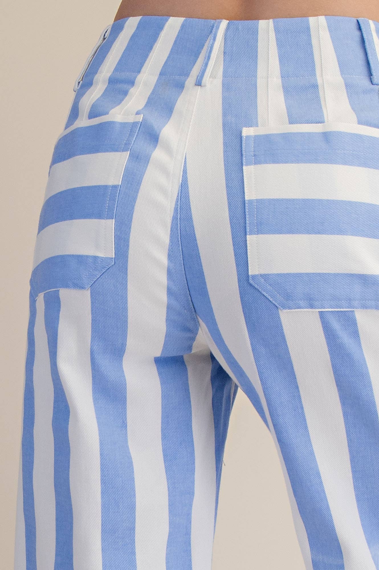 Colette Cropped Wide-Leg Stripe Pants