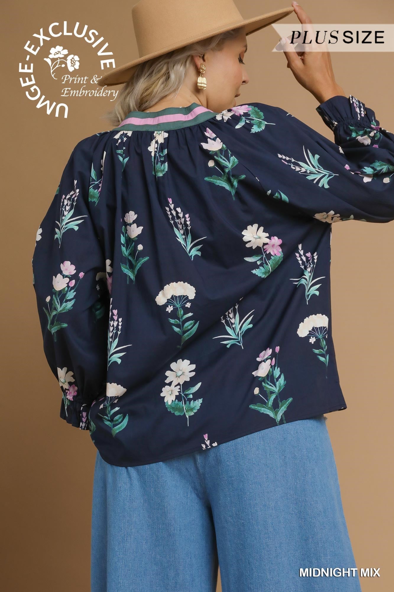 Nina Floral Contrast Trim Blouse