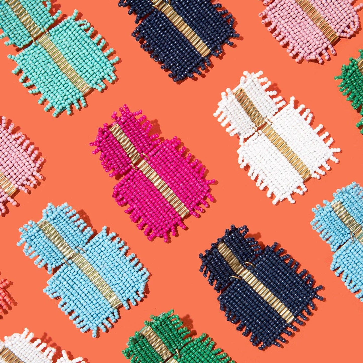 Pierce+Hide Custom Beaded Square Fringe Drops