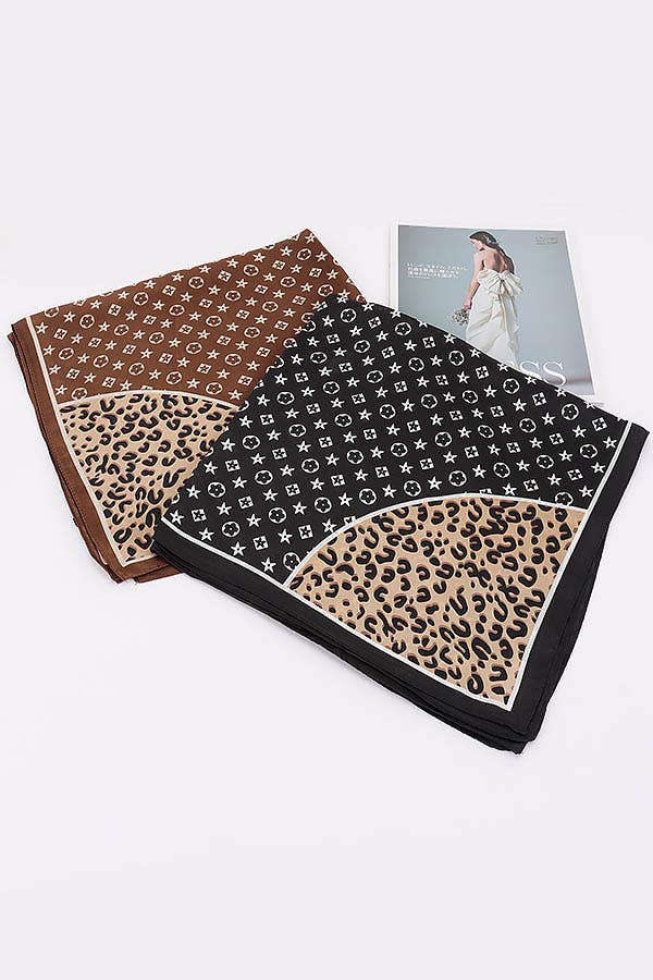 Start Leopard Multi Print Bandana Scarf