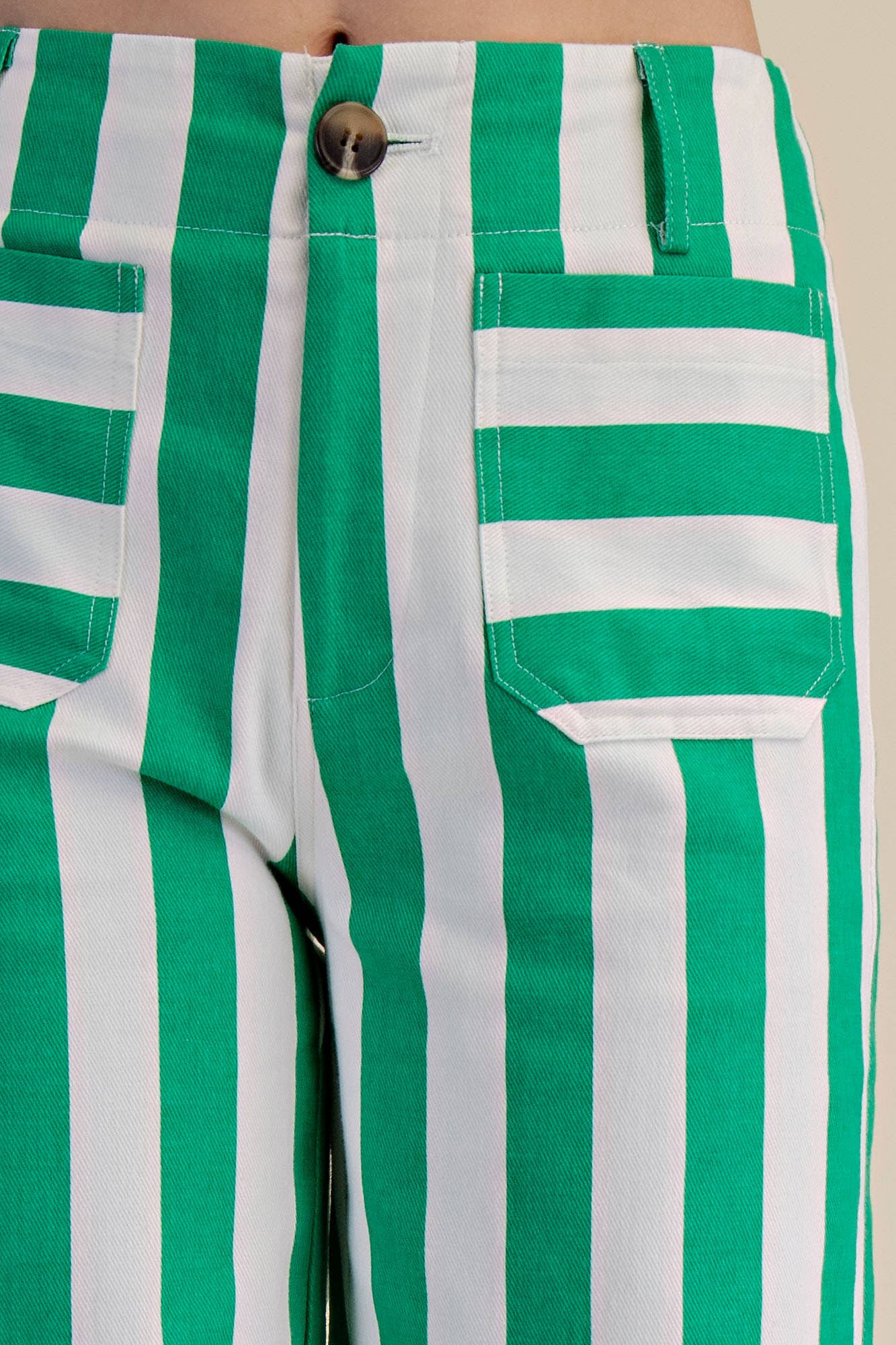 Colette Cropped Wide-Leg Stripe Pants