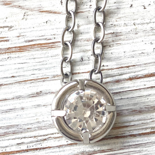 Crystal necklace minimalist layering boutique salon jewelry