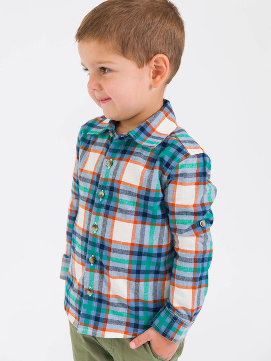 Boys Peyton Plaid Long Sleeve Button Down Shirt