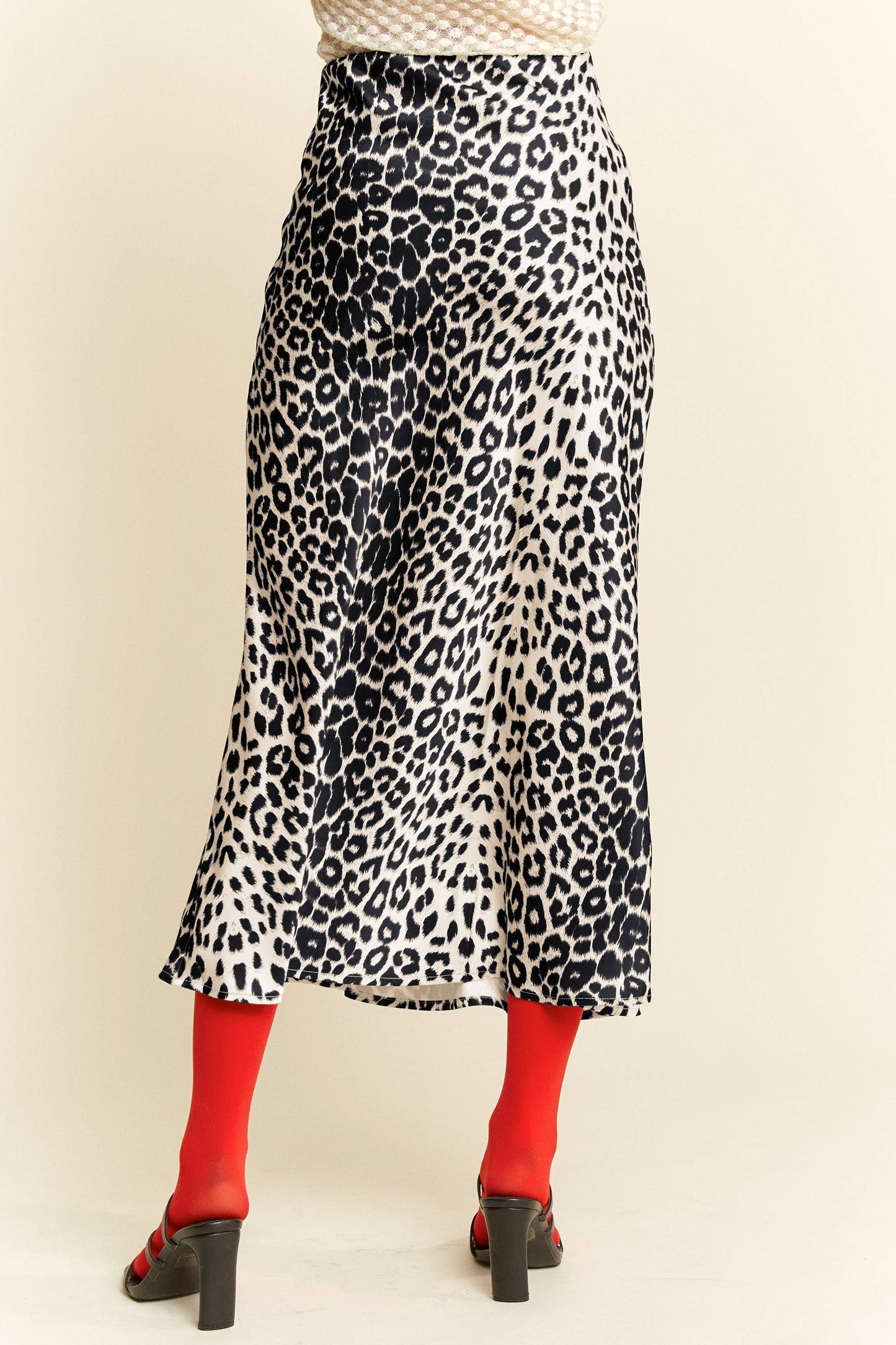 LEOPARD ANIMAL PRINT LONG LENGTH WAIST TIE  SKIRT