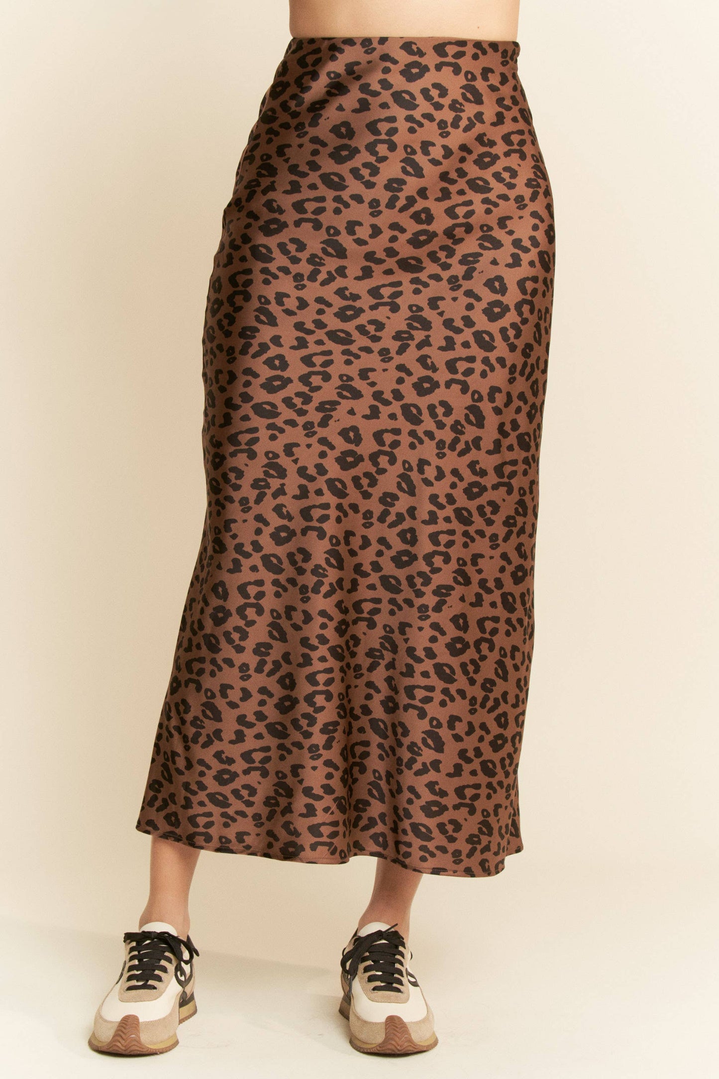 LEOPARD ANIMAL PRINT LONG LENGTH WAIST TIE  SKIRT
