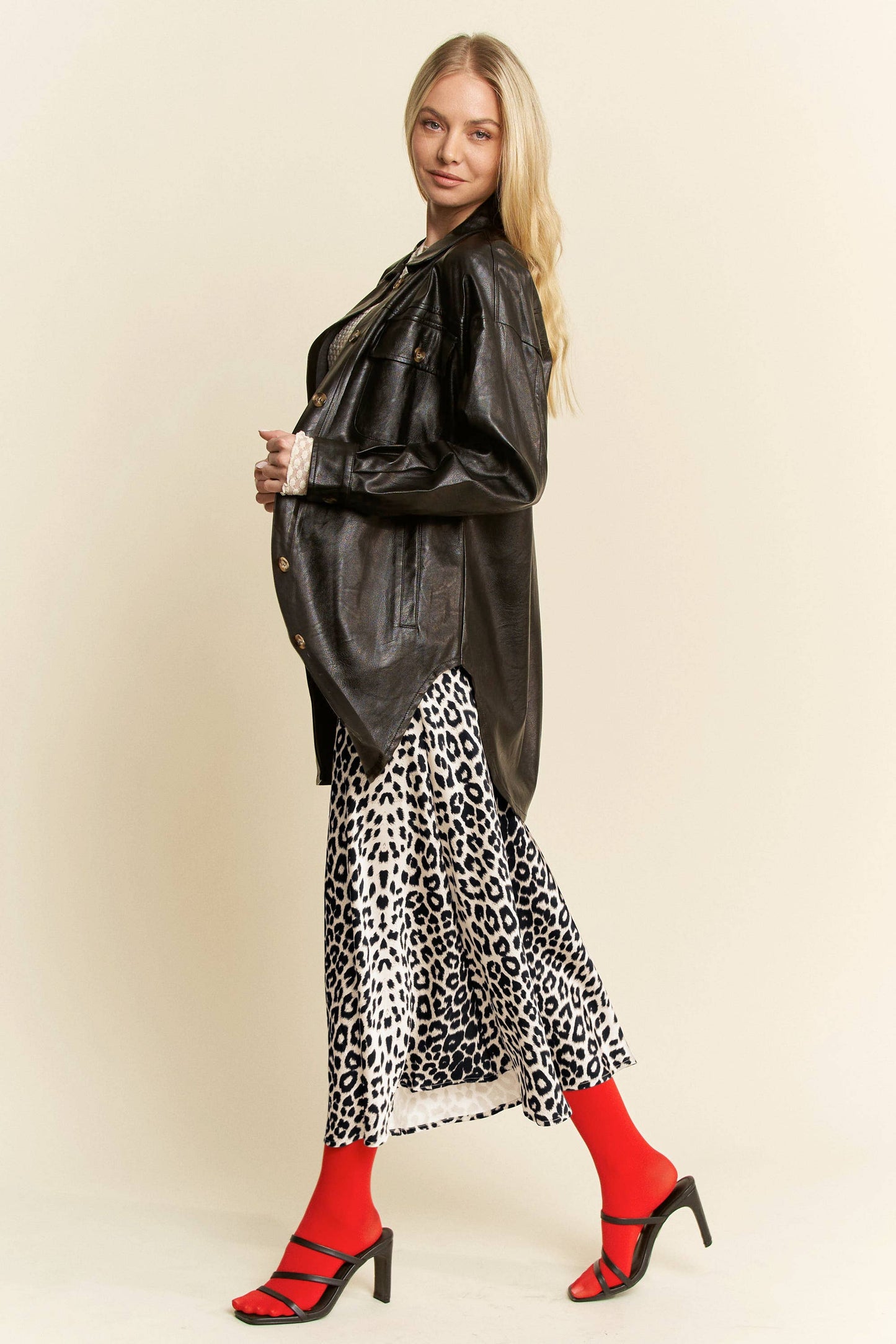 LEOPARD ANIMAL PRINT LONG LENGTH WAIST TIE  SKIRT