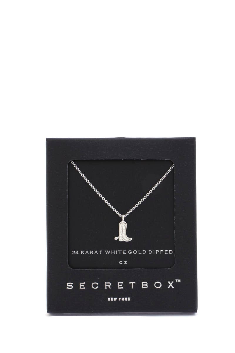 SECRET BOX COWBOY BOOT CHARM NECKLACE SB-28445