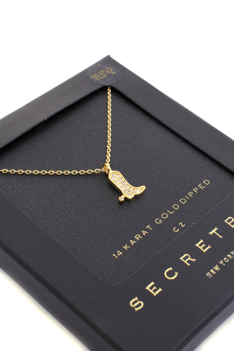 SECRET BOX COWBOY BOOT CHARM NECKLACE SB-28445