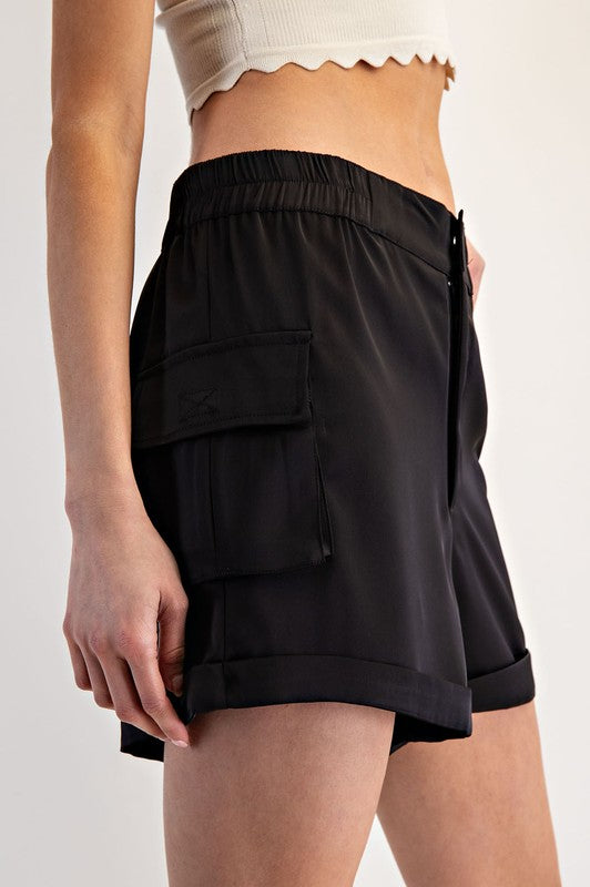Satin Cargo Shorts