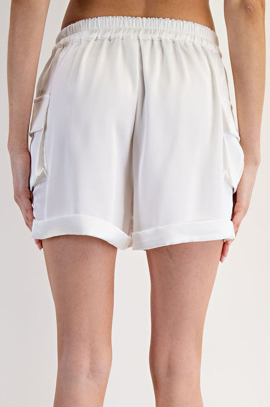 Satin Cargo Shorts