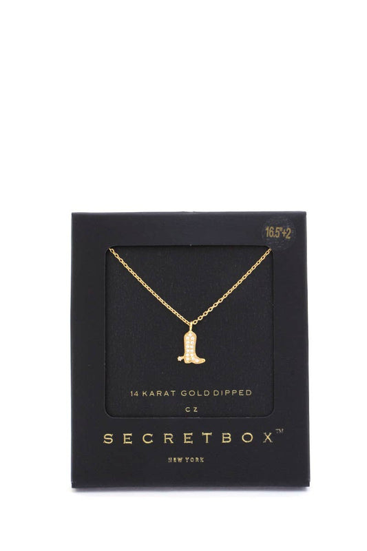 SECRET BOX COWBOY BOOT CHARM NECKLACE SB-28445