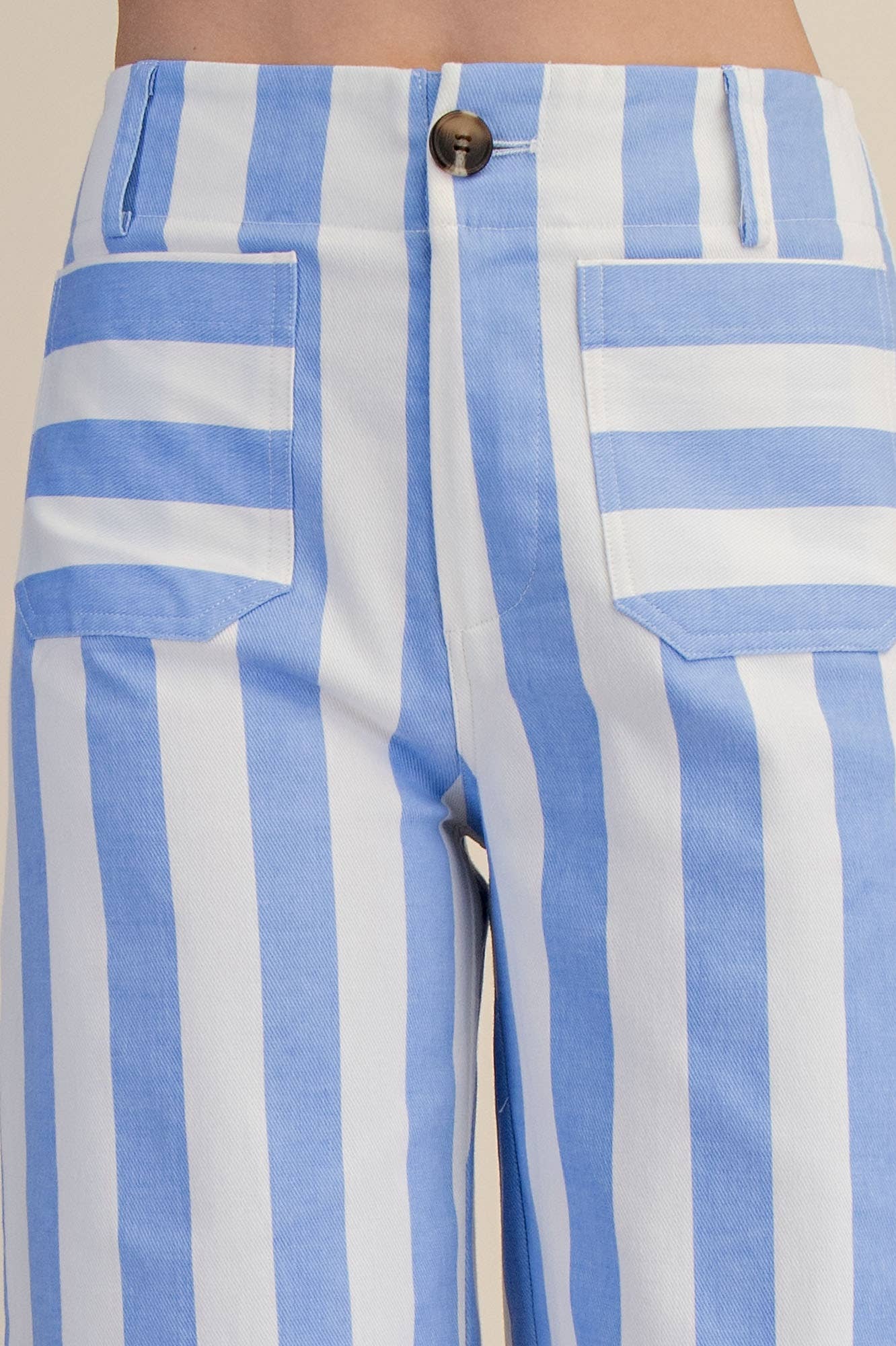 Colette Cropped Wide-Leg Stripe Pants