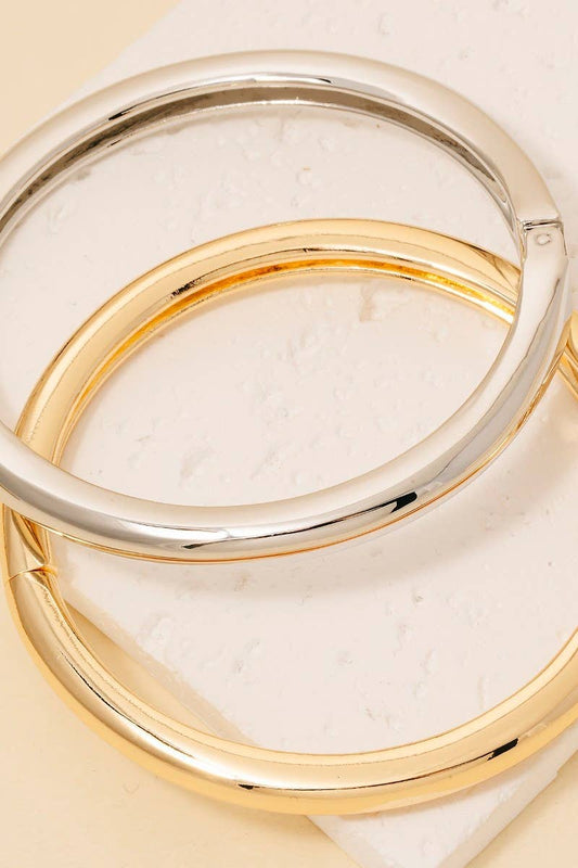 Stainless Steel Thin Hinge Bangle Bracelet