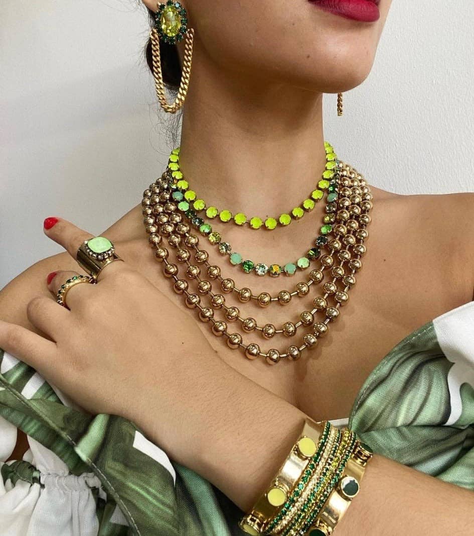Oakland Necklace Green Mix