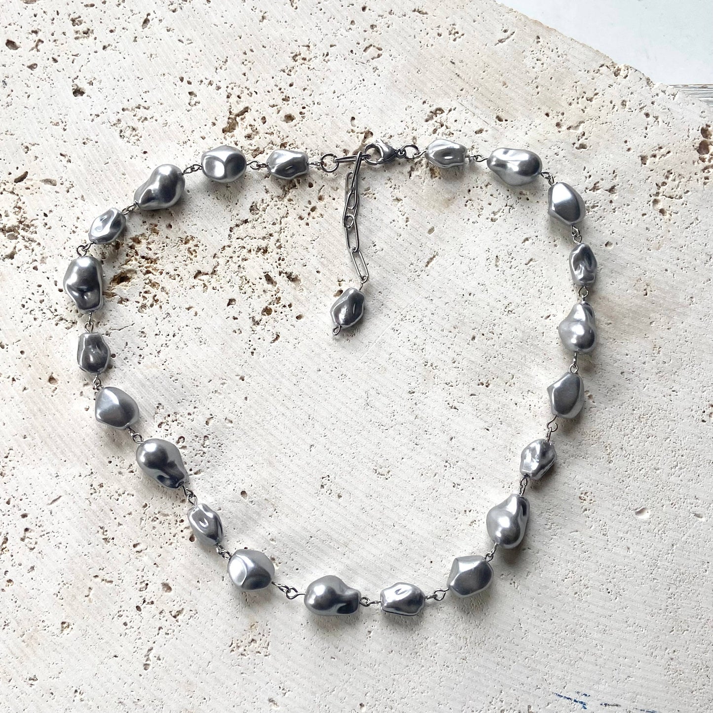 Baroque choker pearl necklace layering statement 