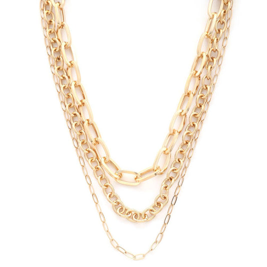 OVAL LINK LAYERED NECKLACE
