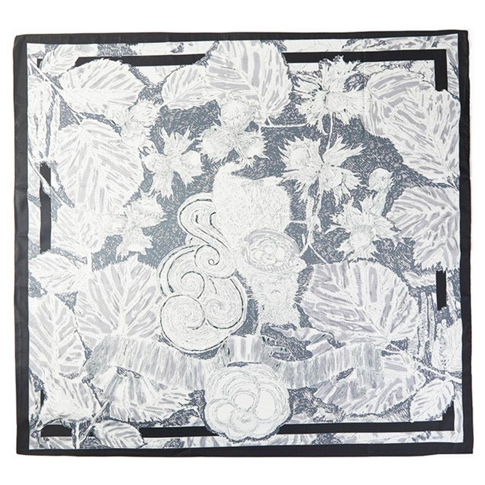 ABSTRACT FLORAL PRINT SILKY BANDANA SQUARE NECK SCARF