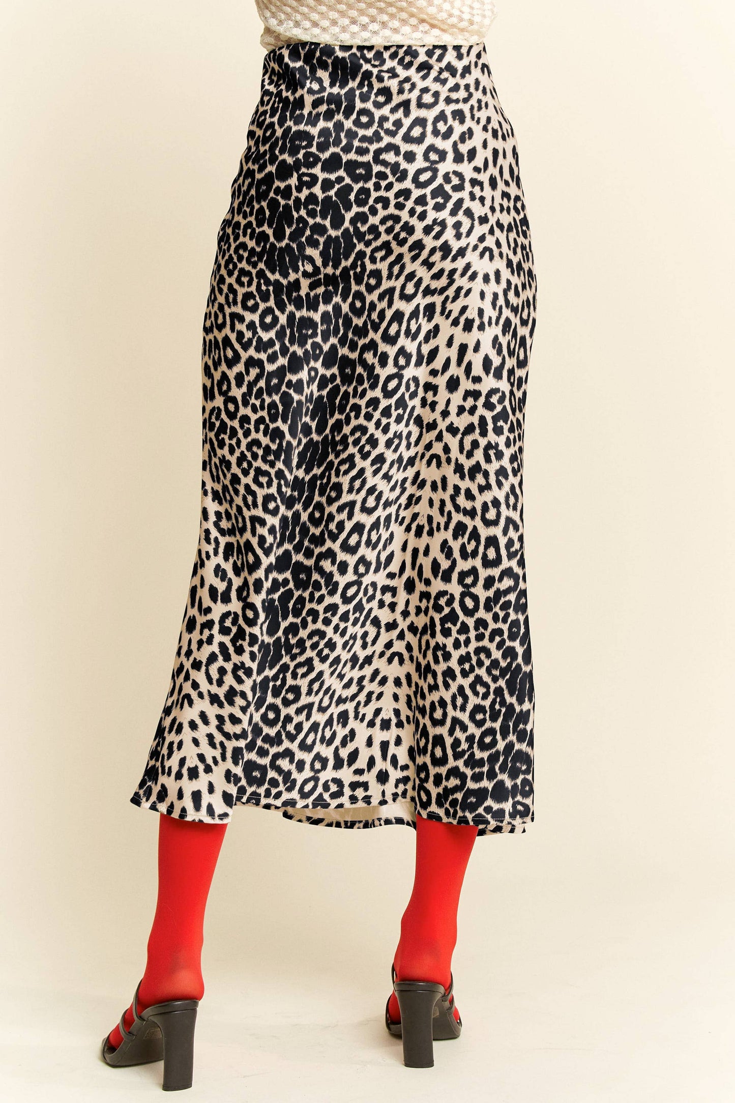LEOPARD ANIMAL PRINT LONG LENGTH WAIST TIE  SKIRT