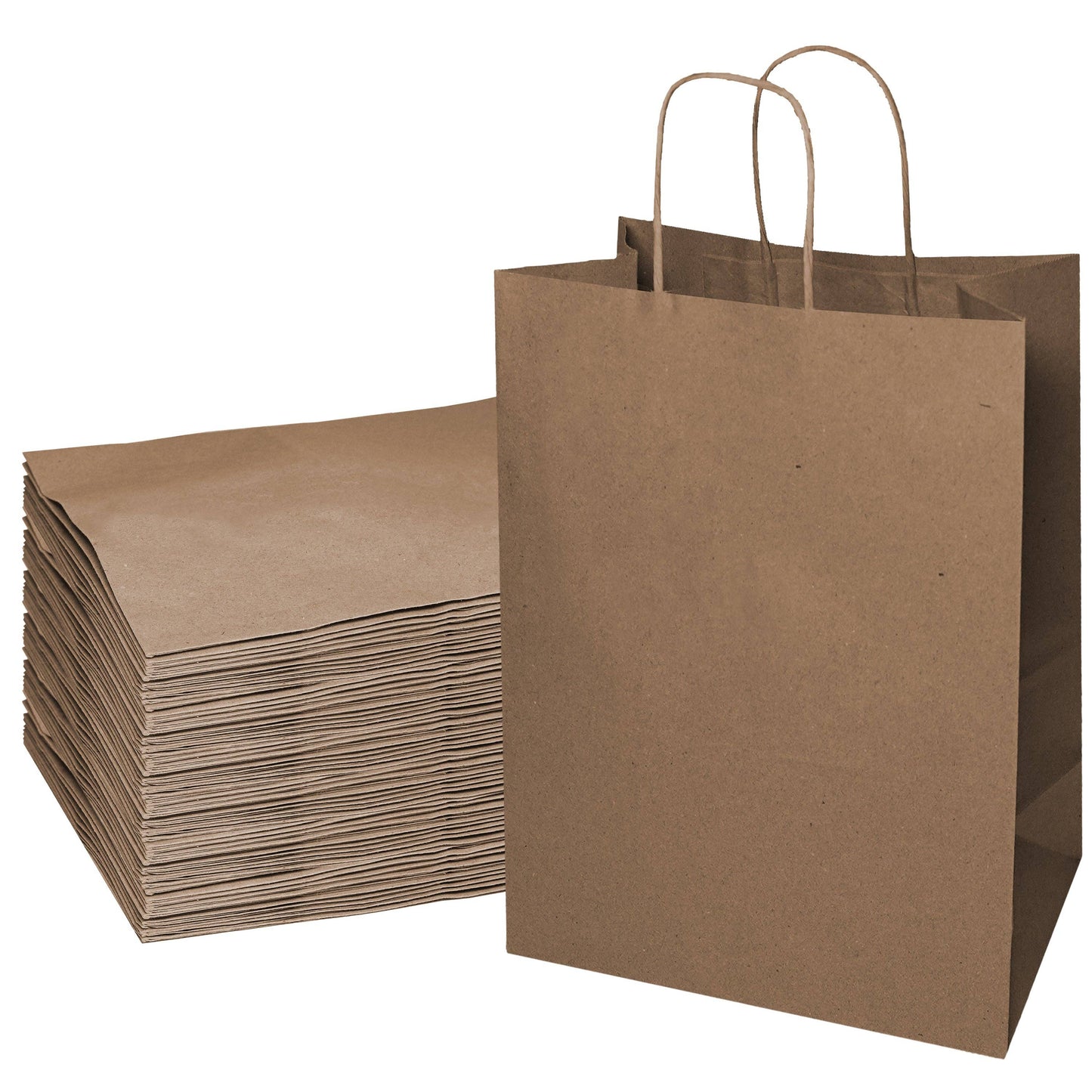 18x7x19 Jumbo Kraft Paper Gift Bags with Twine Handles Brown