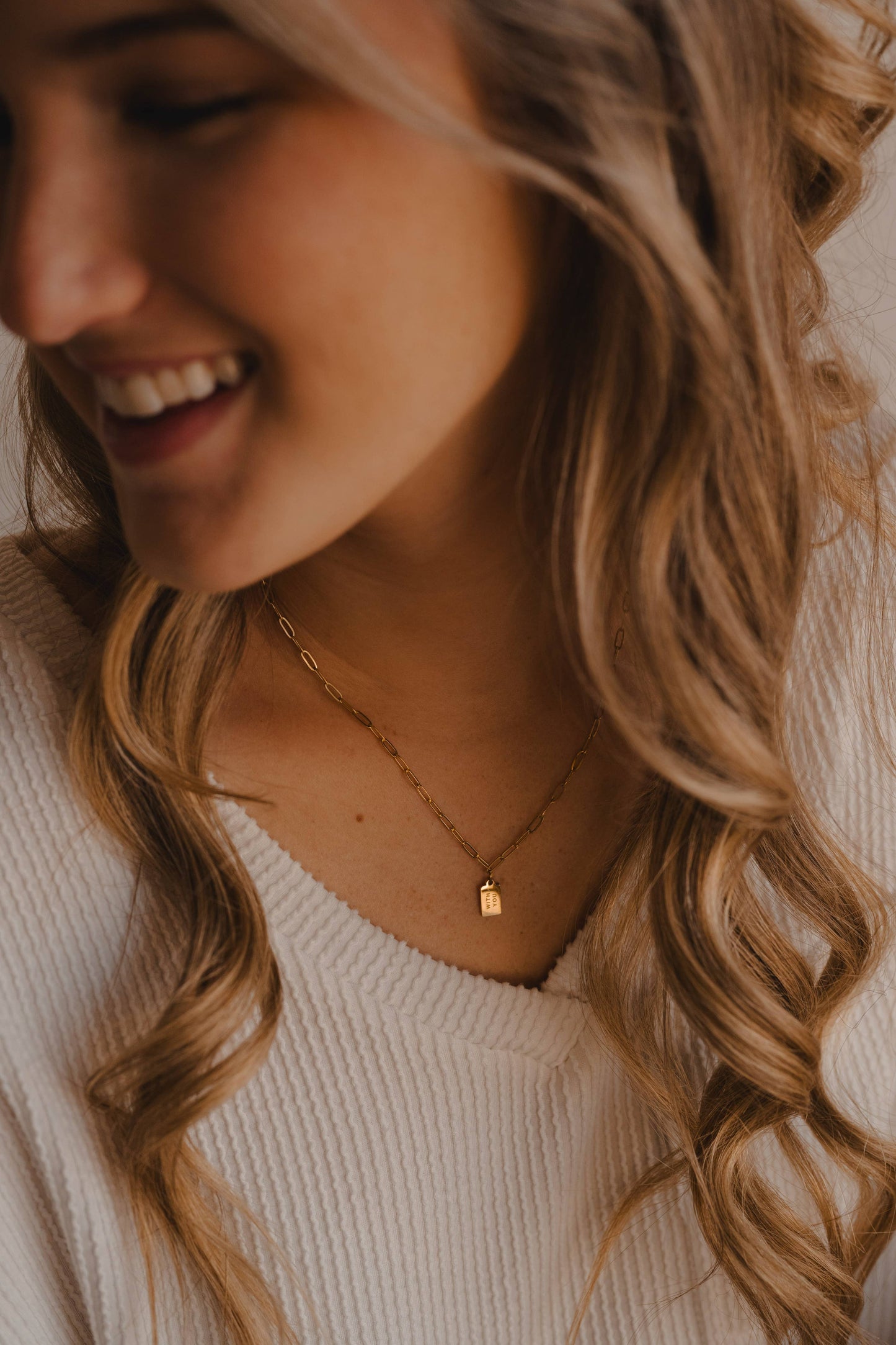 With You Mini Tag Necklace | Christian Jewelry