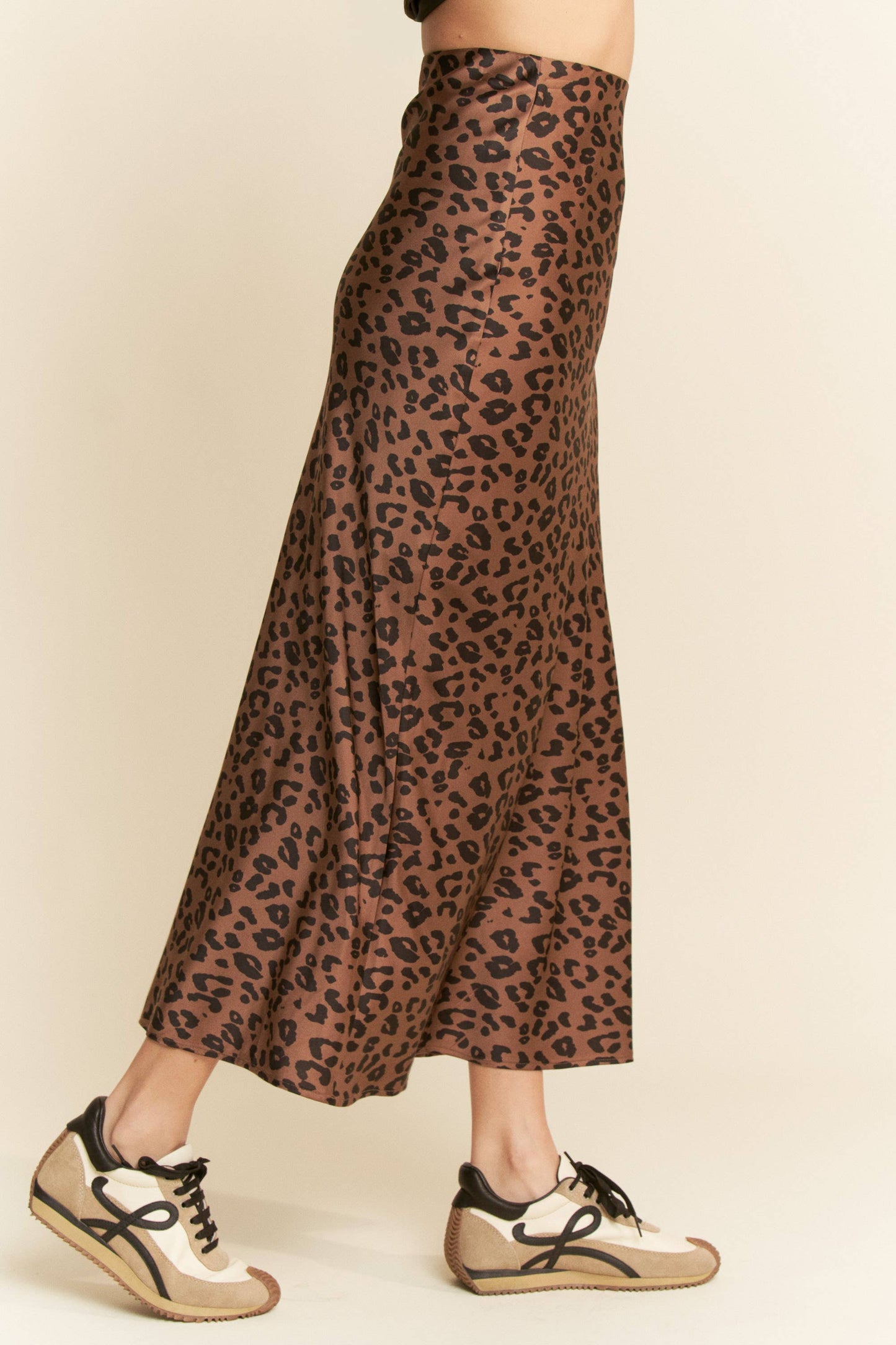 LEOPARD ANIMAL PRINT LONG LENGTH WAIST TIE  SKIRT