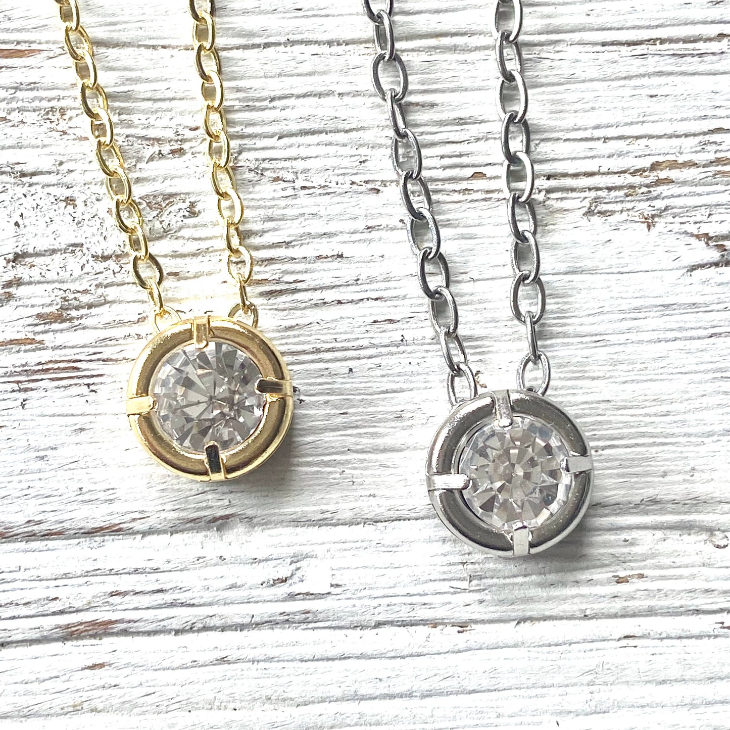 Crystal necklace minimalist layering boutique salon jewelry