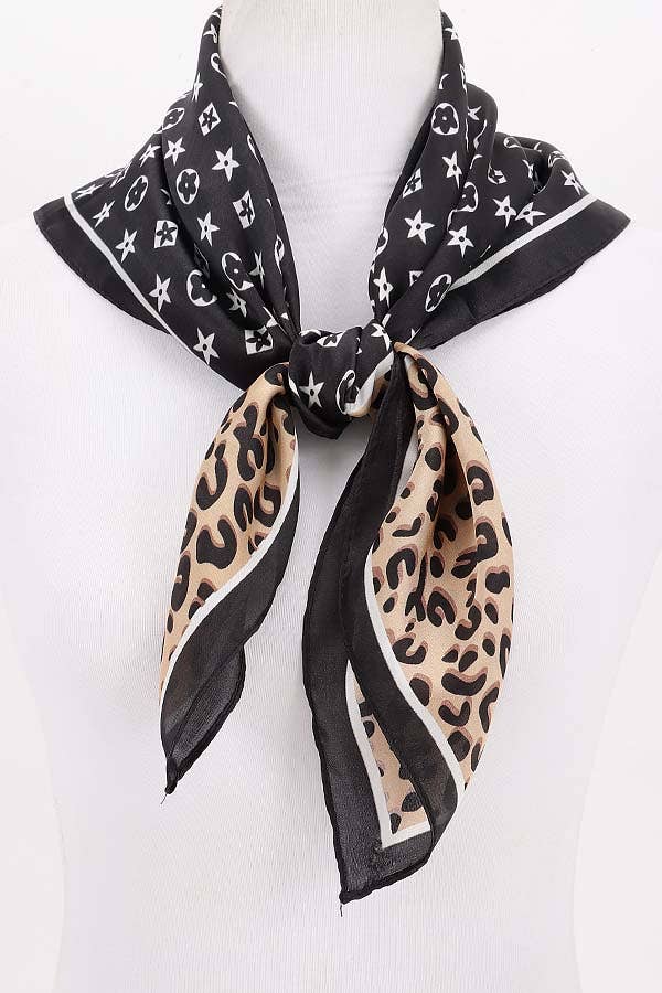 Start Leopard Multi Print Bandana Scarf
