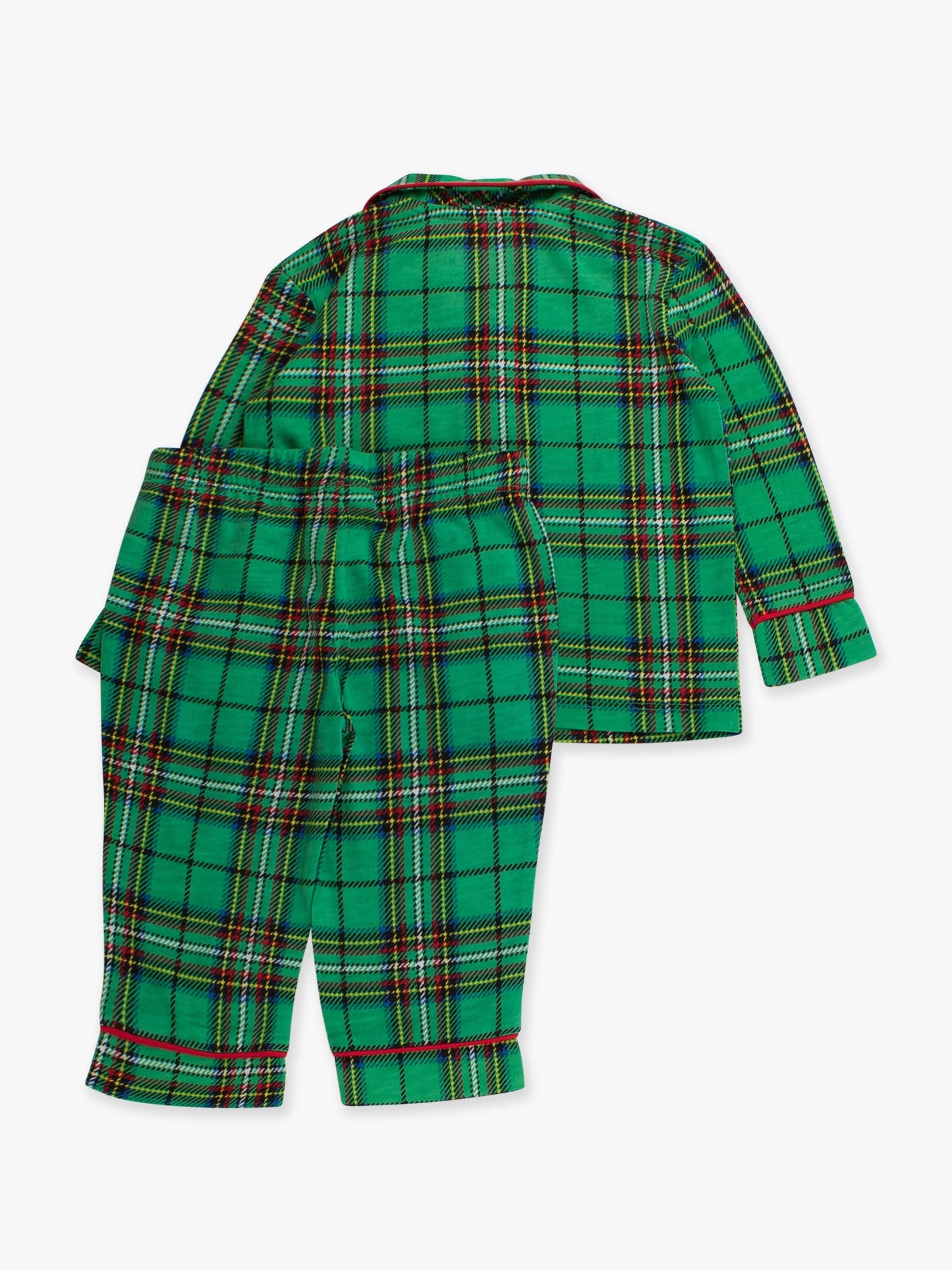 SoftSnooze™ Boys Green Nicholas Plaid Long Sleeve Button Up Pajama Set