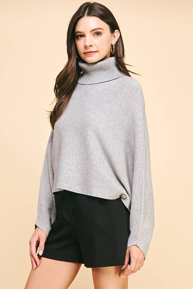 TURTLE NECK RAGLAN SLEEVE SWEATER - 5925W