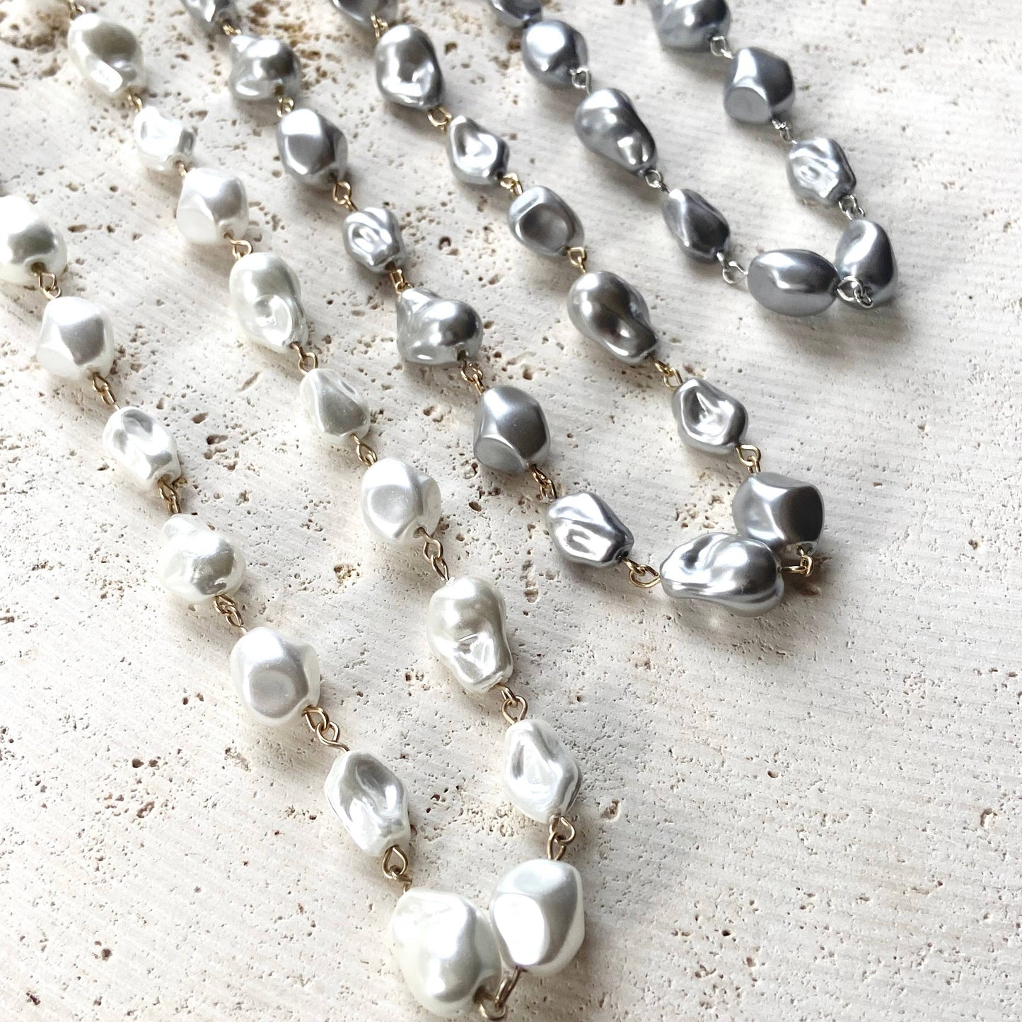 Baroque choker pearl necklace layering statement 