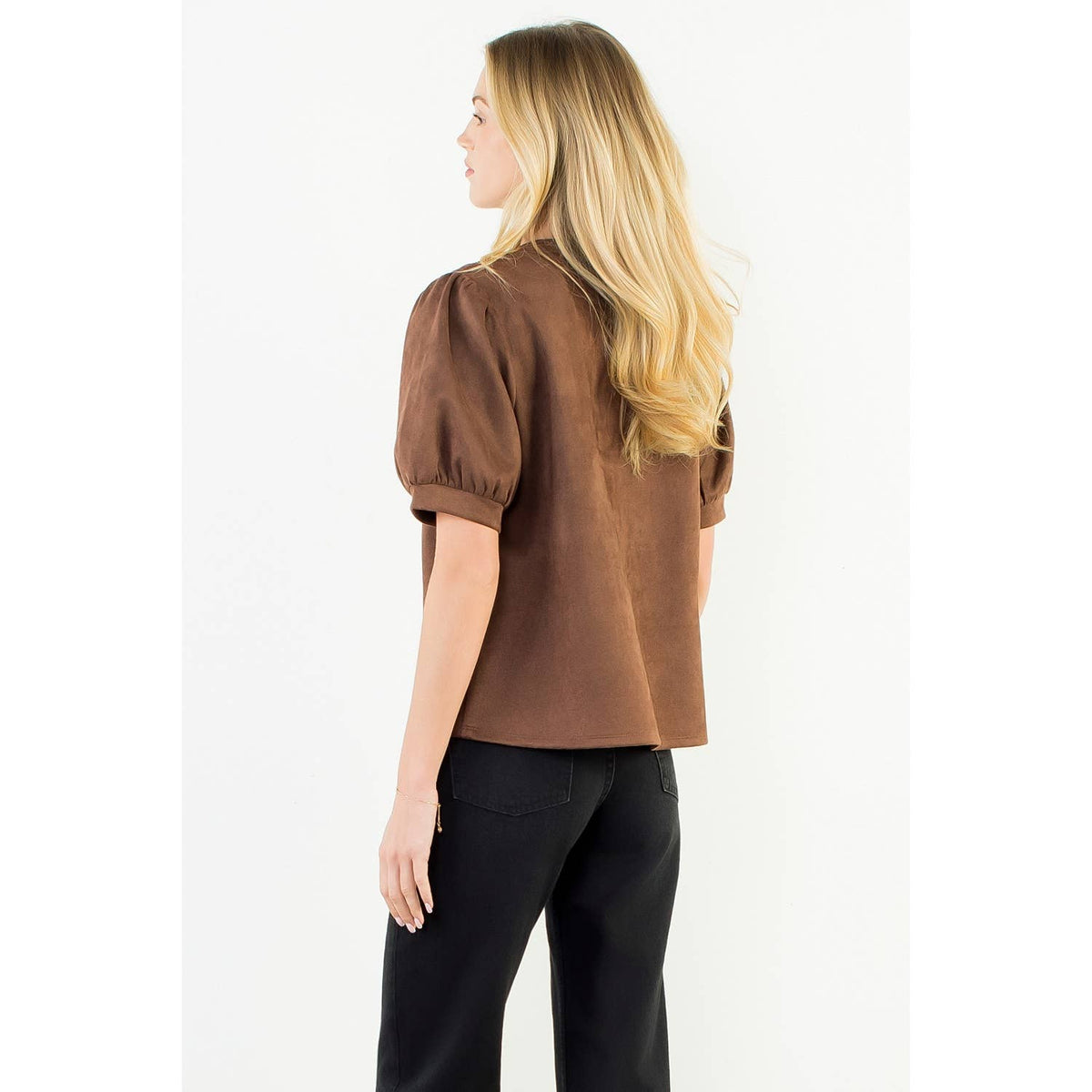 Soft Suede V-Neck Top