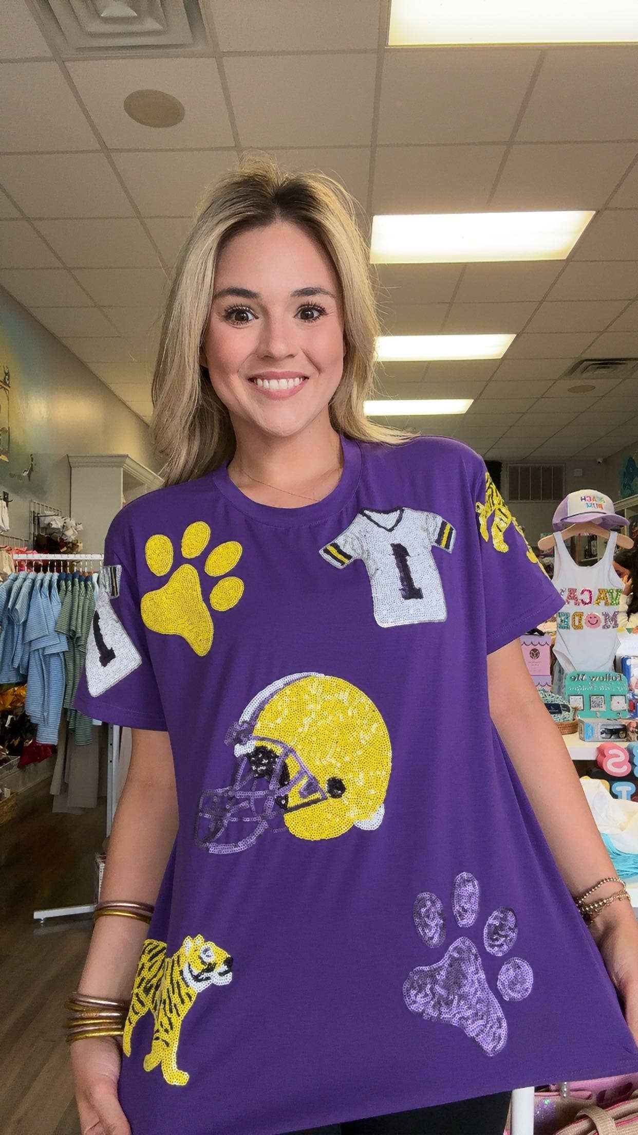 Preorder Purple Game Day Sequin T-Shirt