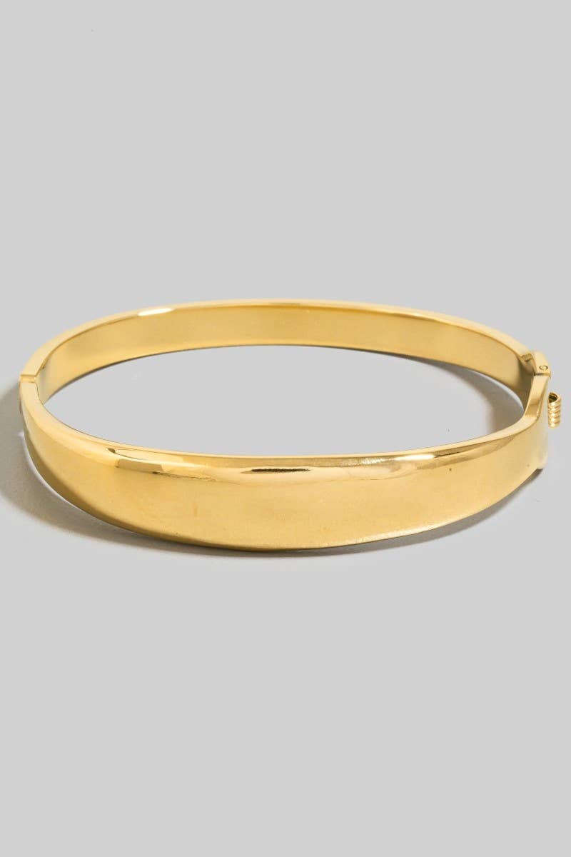 Stainless Steel Modern Hinge Bangle Bracelet