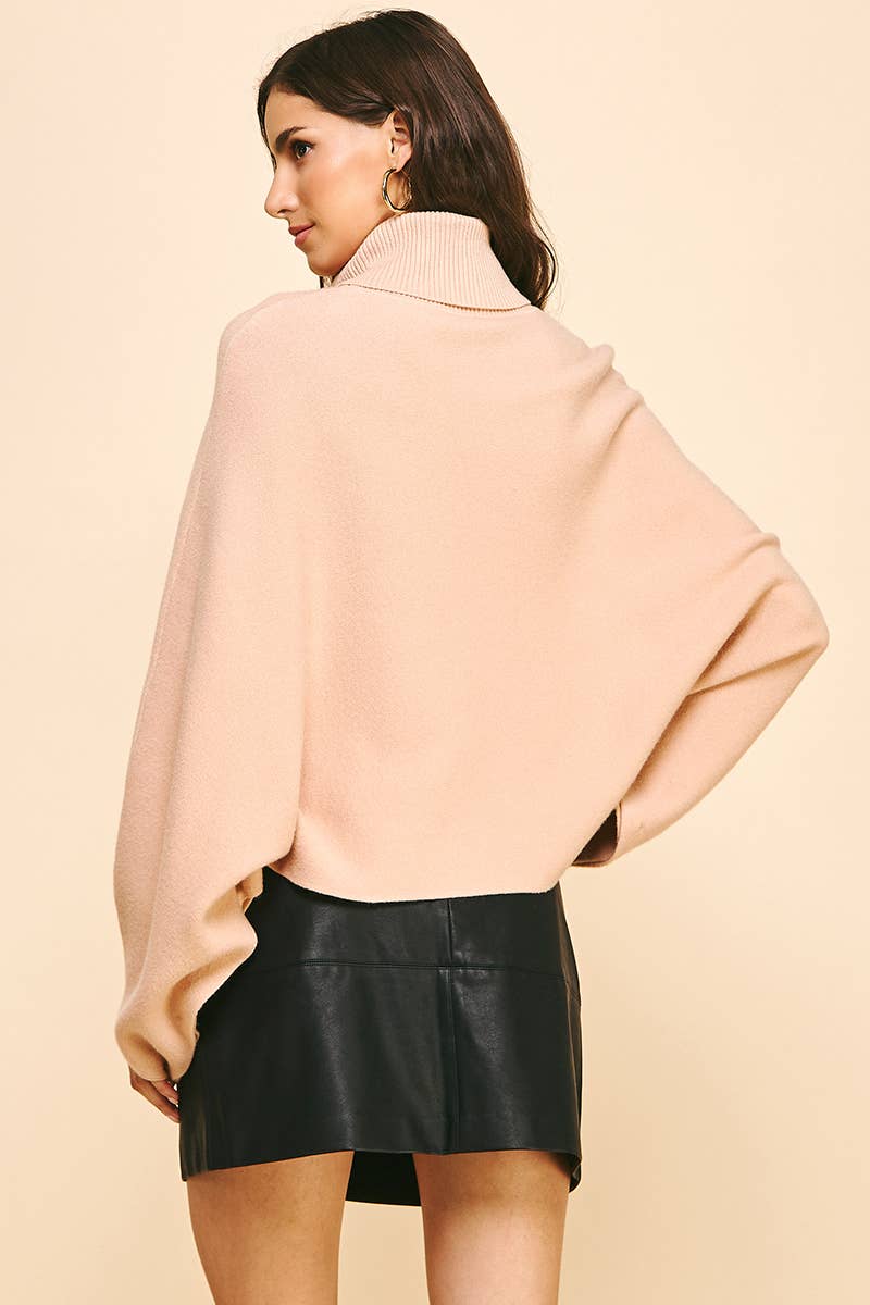 TURTLE NECK RAGLAN SLEEVE SWEATER - 5925W