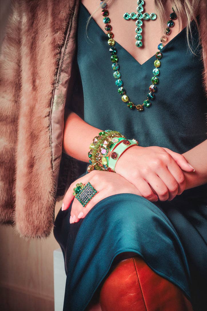 Keira Cuff in Green Mix