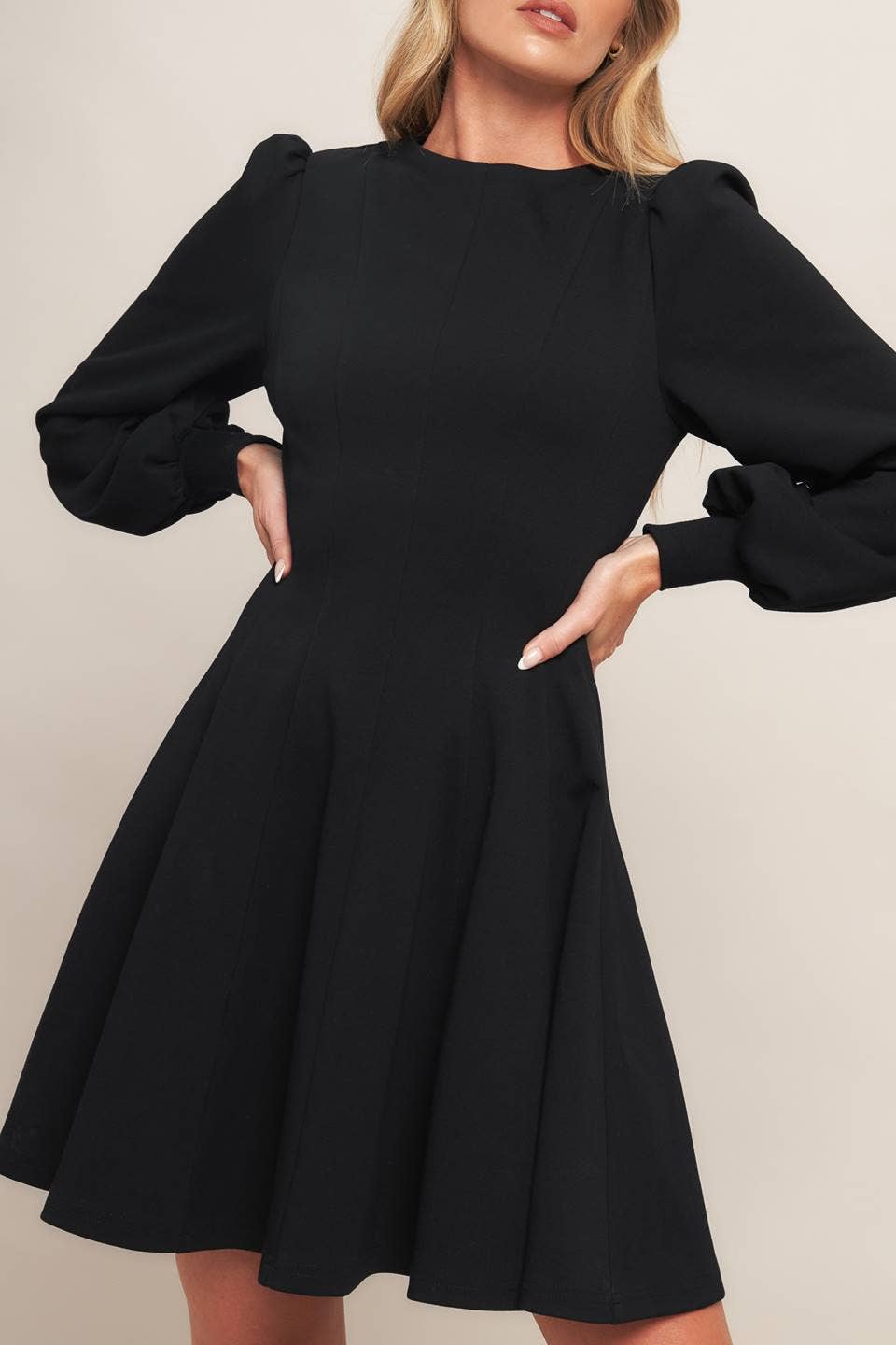 A solid heavy knit mini dress - ID23024