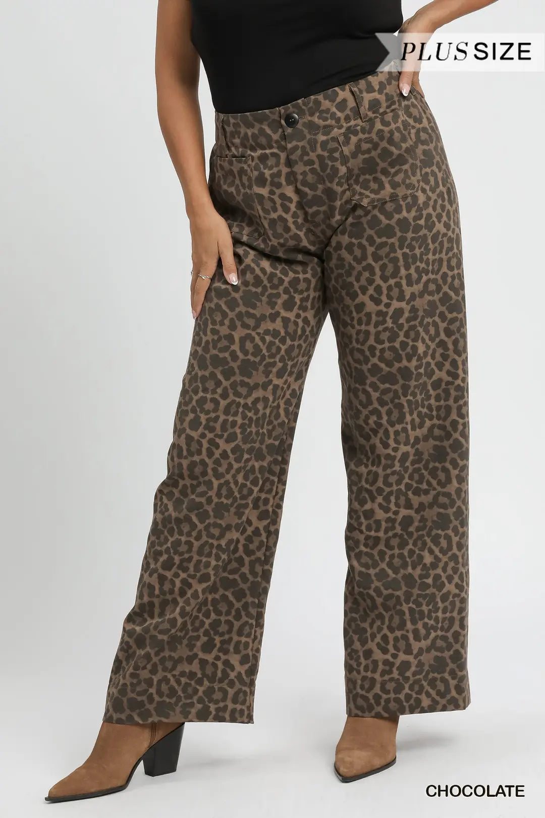 Animal Print Wide Leg Pants