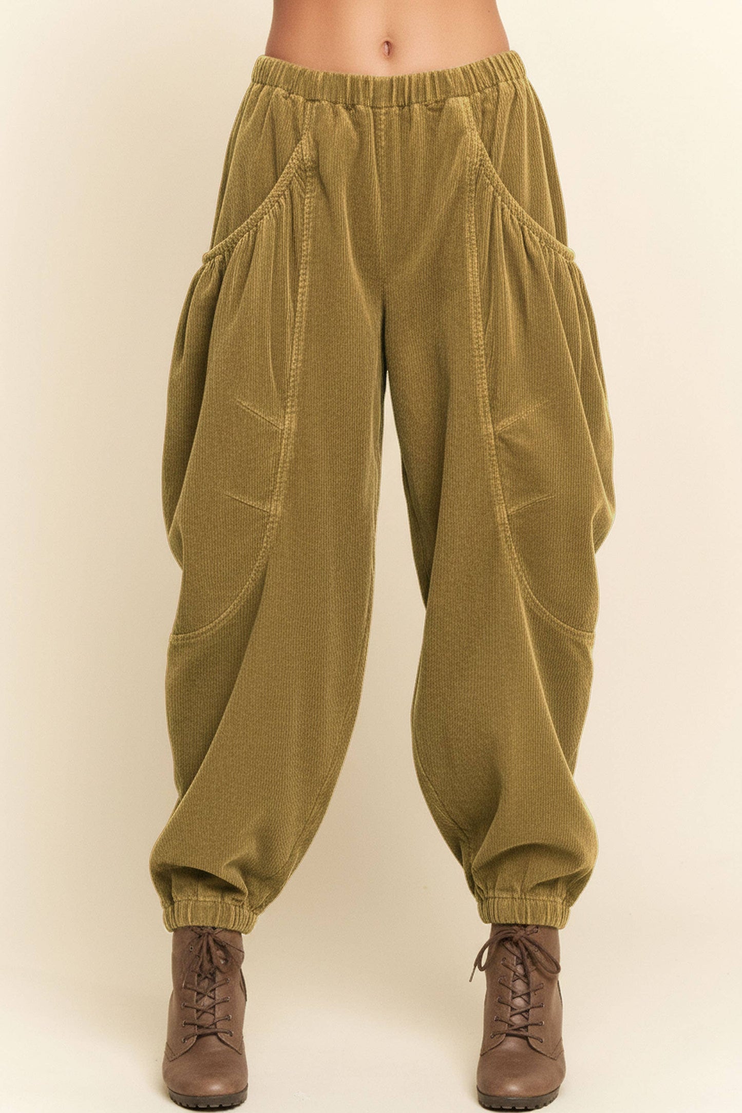RELAXED CORDUROY BARREL POCKET PANTS