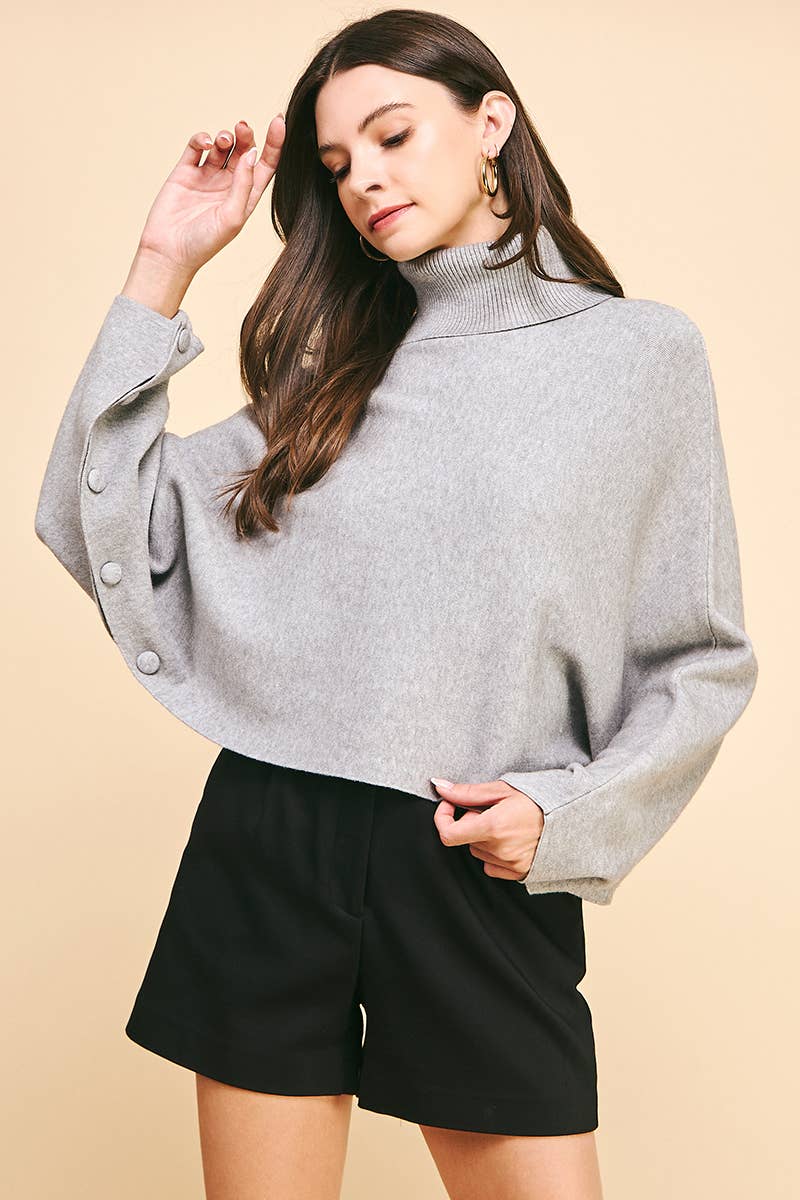TURTLE NECK RAGLAN SLEEVE SWEATER - 5925W