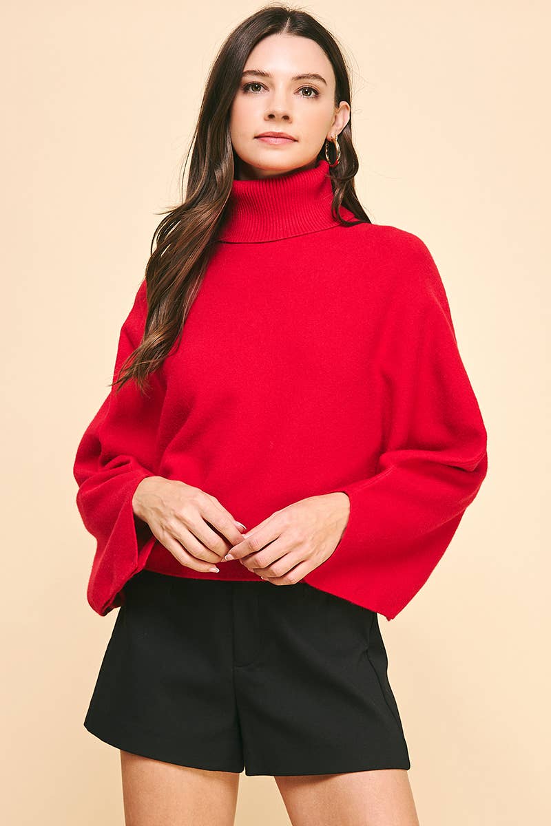 TURTLE NECK RAGLAN SLEEVE SWEATER - 5925W